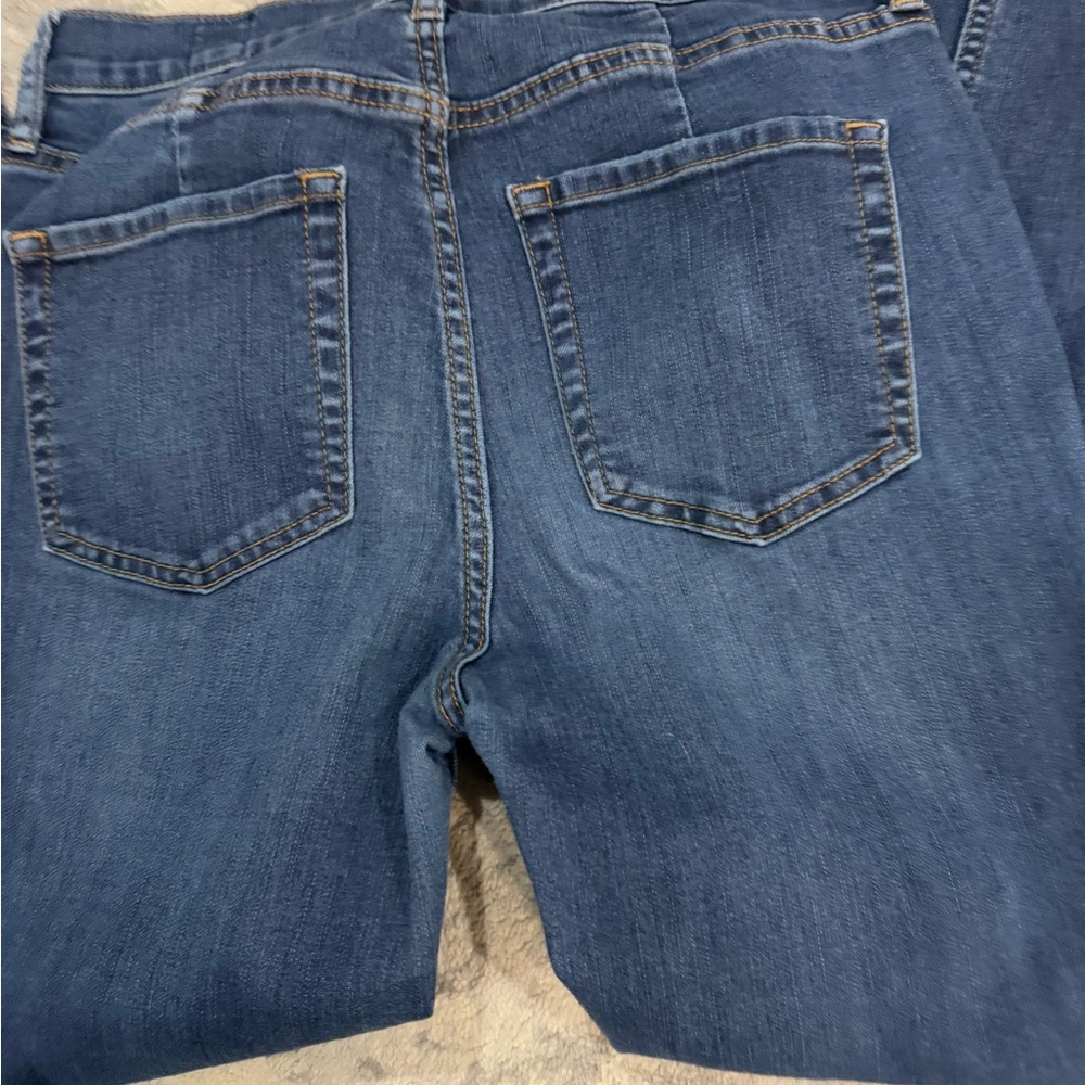 Free People Medium Wash Sunny Skinny Jeans Tulip Hems Distressed size 29 - Picture 6 of 7